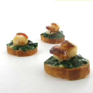 CANAPÉ NOIX DE SAINT JACQUE EPINARD